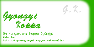 gyongyi koppa business card